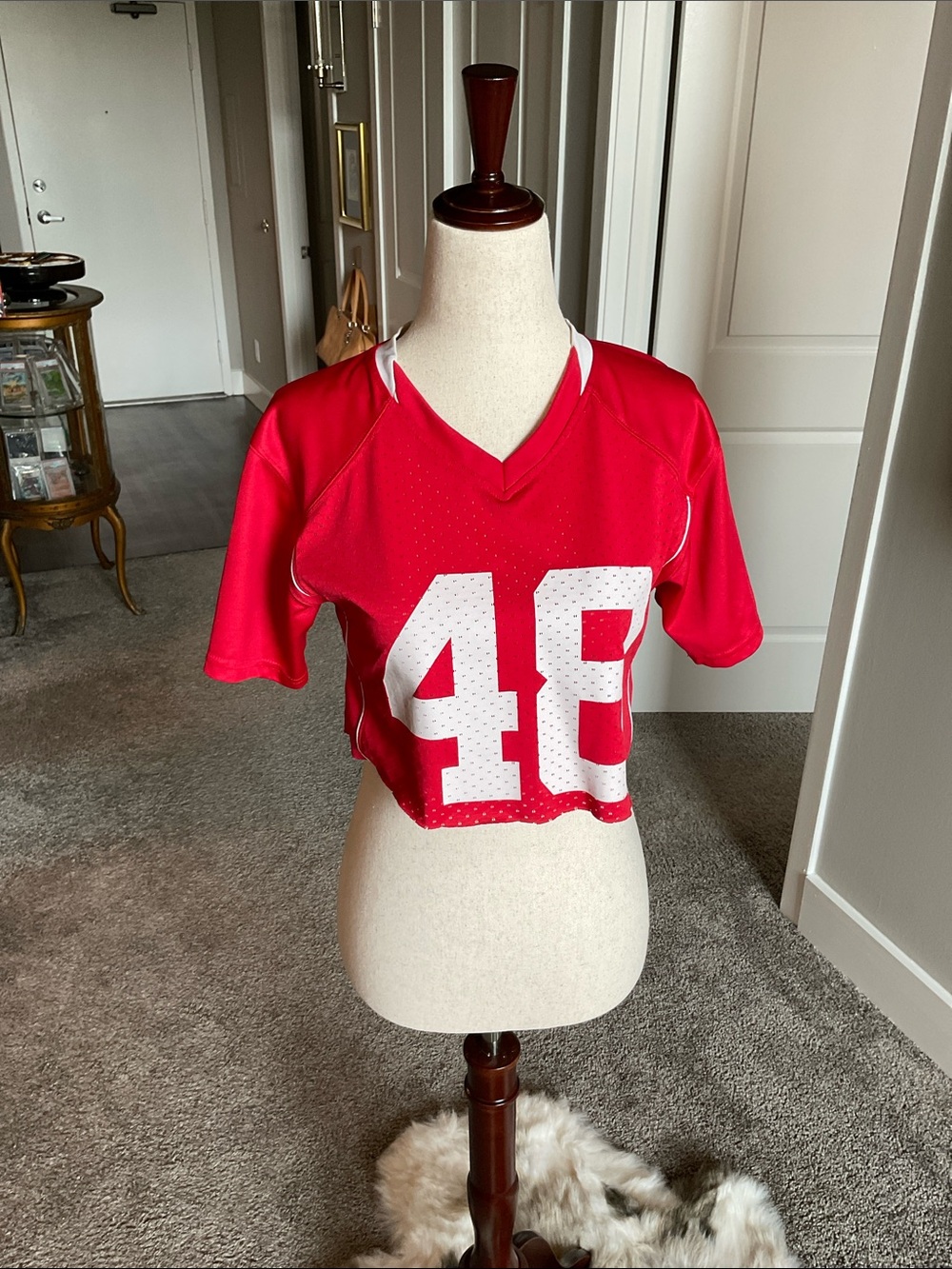 Cropped Sports Jersey with Number 48